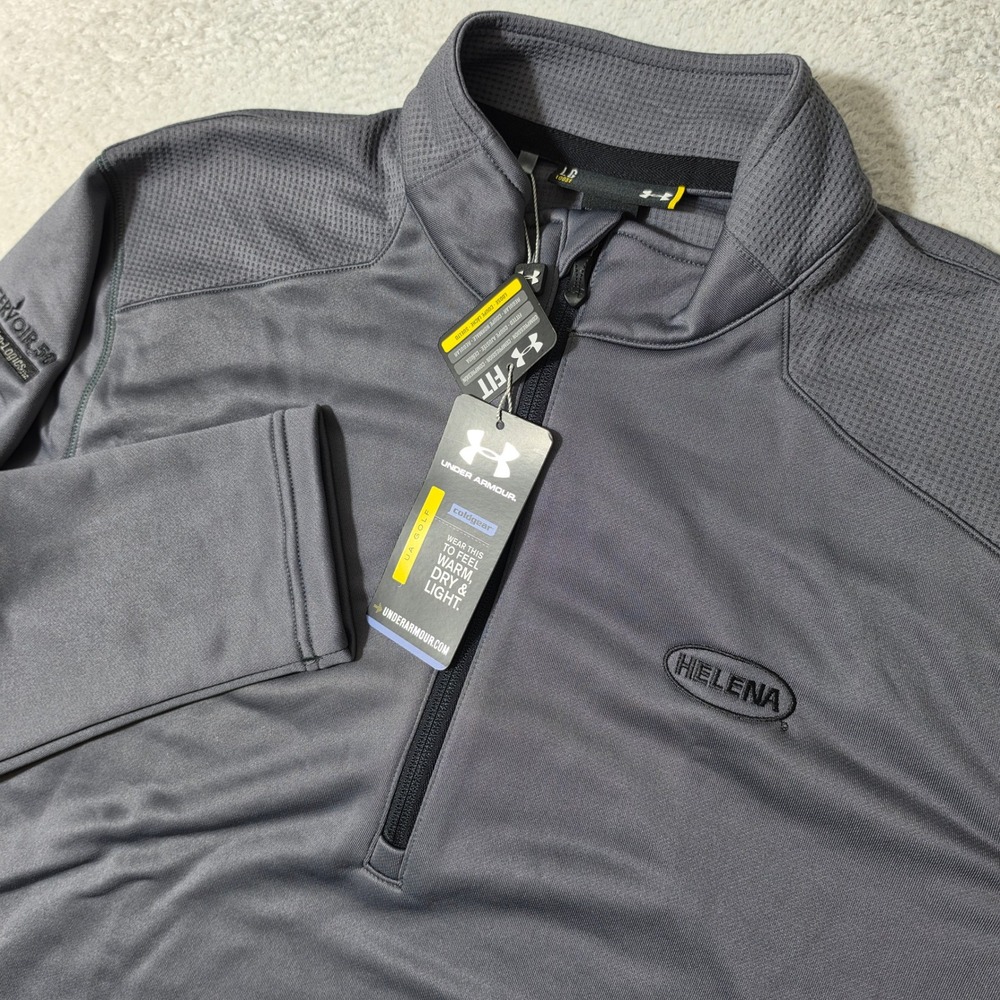 NEW Under Armour 1/2 Zip Pullover Men L Gray ColdGear Golf Helena Reservoir 50
